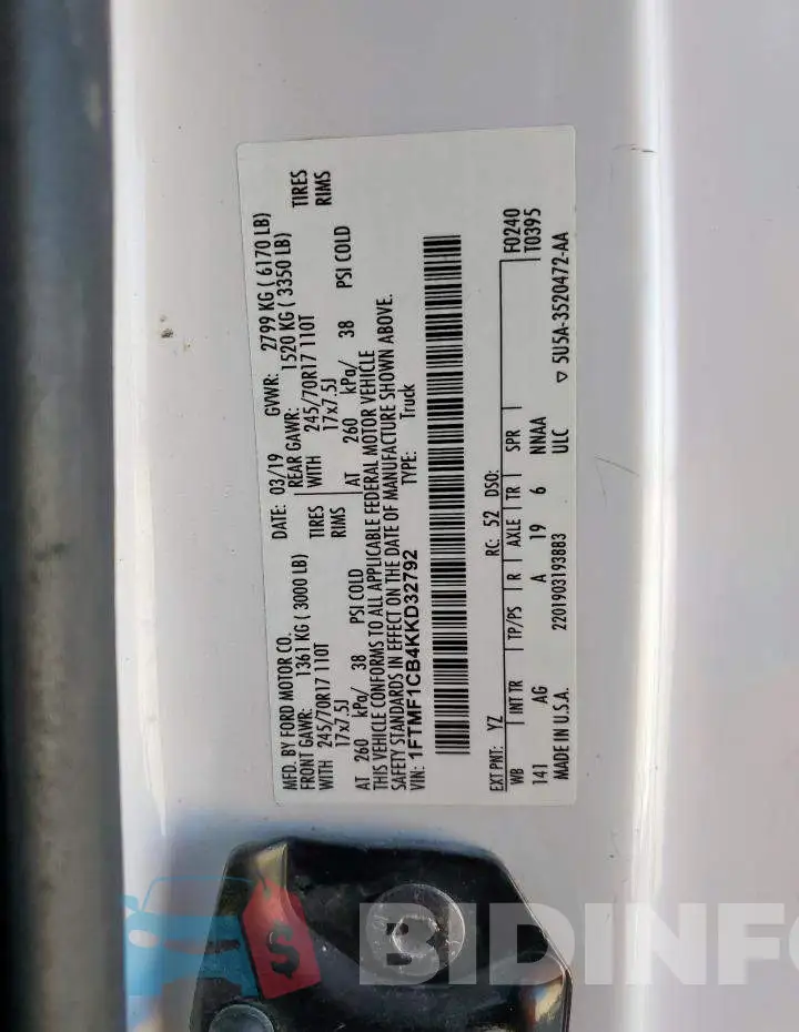 1FTMF1CB4KKD32792 Photo# 12