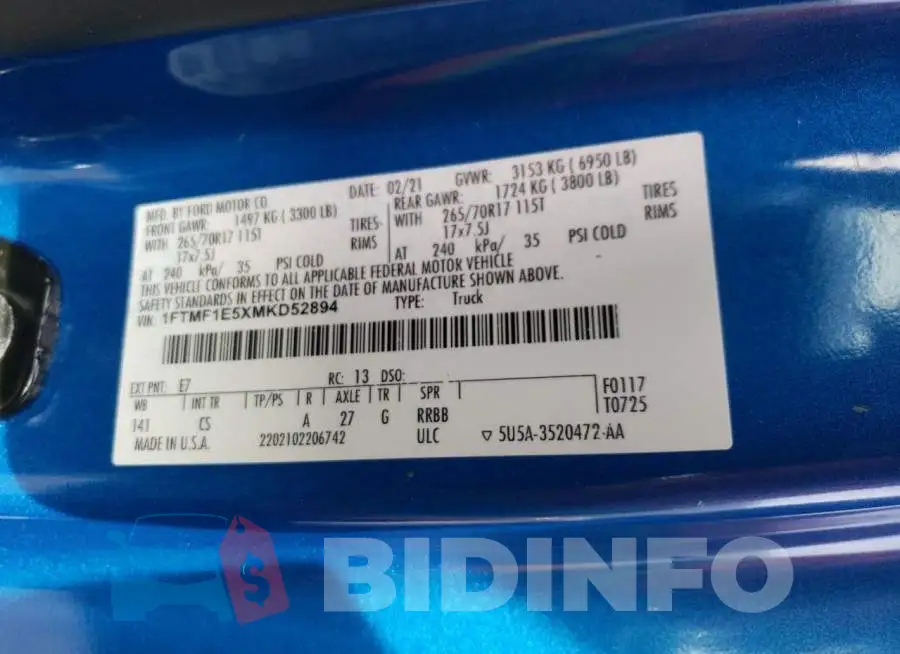 1FTMF1E5XMKD52894 Photo# 12