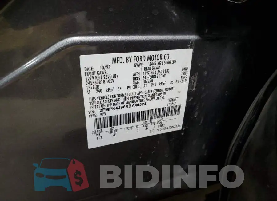 2FMPK4J96RBA40524 Photo# 13