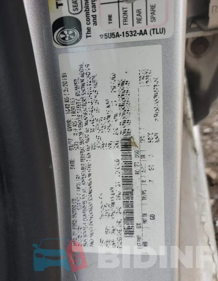 3FADP4EJ3HM123019 Photo# 12