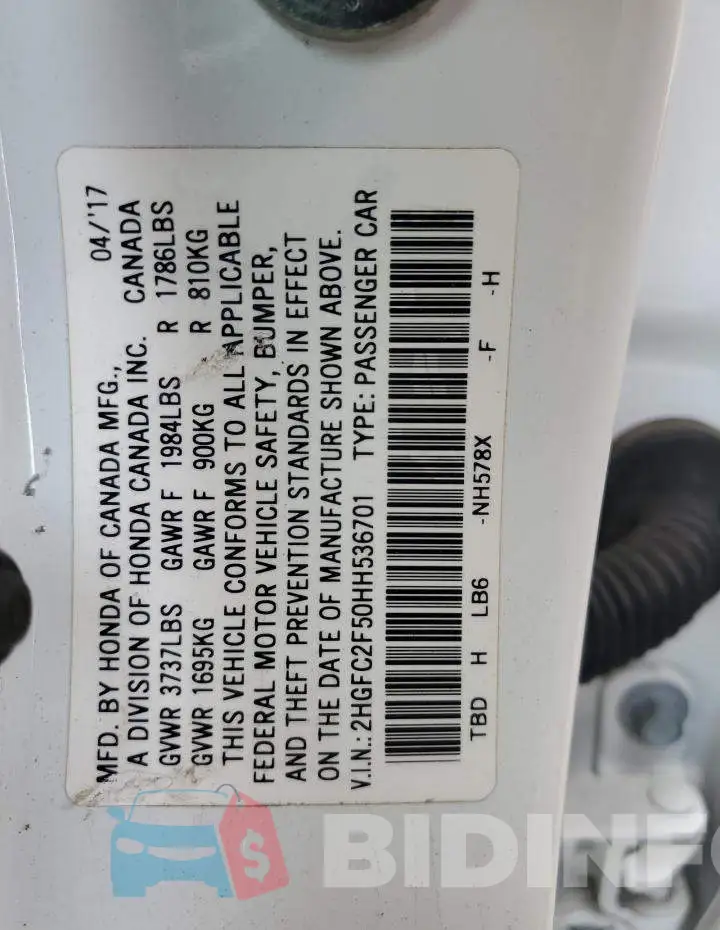 2HGFC2F50HH536701 Photo# 12