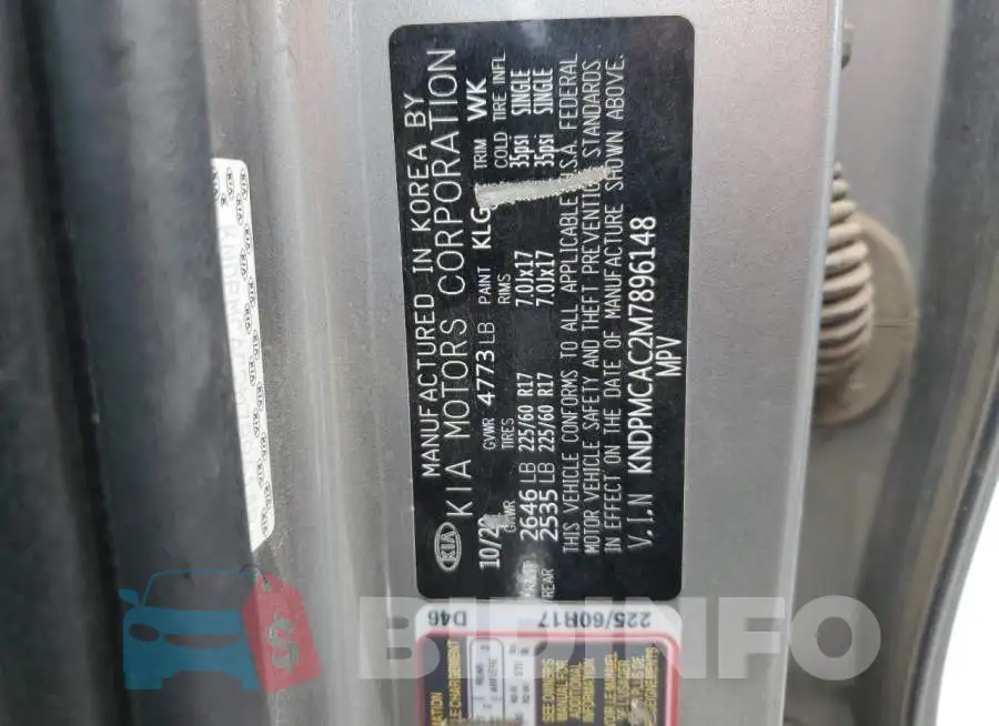KNDPMCAC2M7896148 Photo# 13
