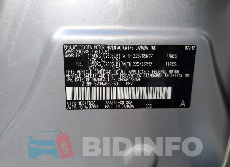 2T3BFREV0HW680859 Photo# 12