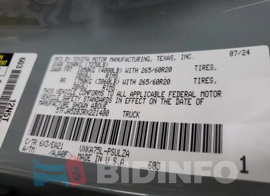 5TFJA5DB3RX221400 Photo# 12