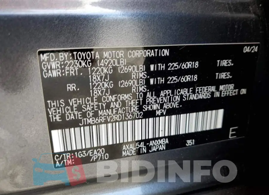 JTMB6RFV2RD136702 Photo# 13