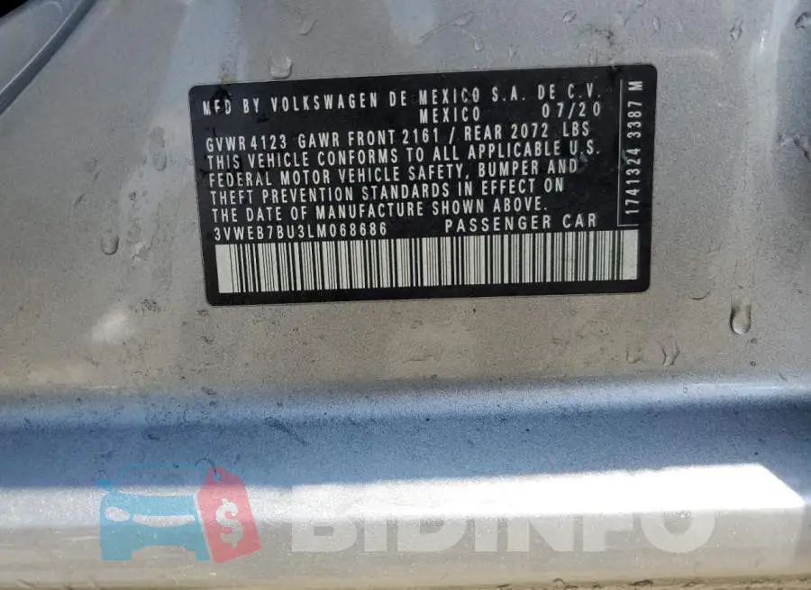 3VWEB7BU3LM068686 Photo# 13