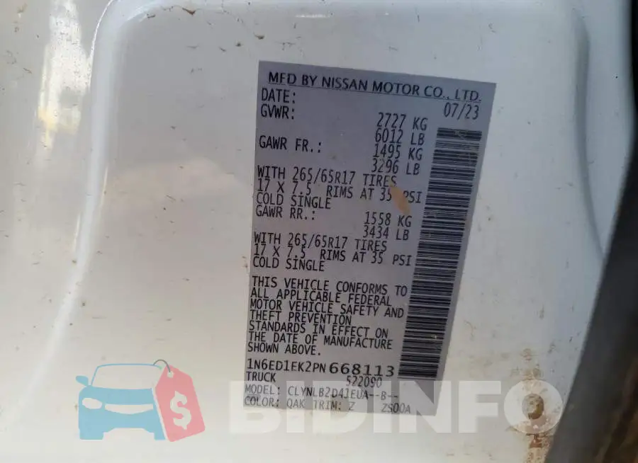 1N6ED1EK2PN668113 Photo# 12
