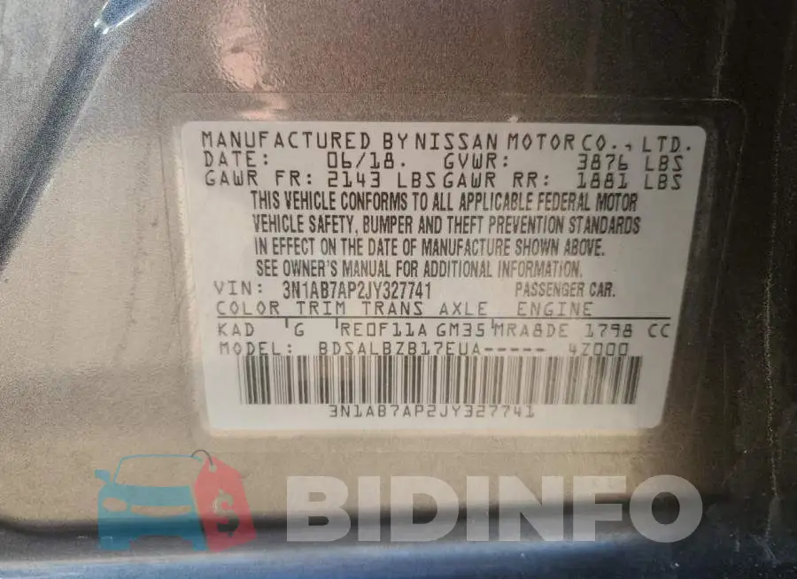 3N1AB7AP2JY327741 Photo# 12