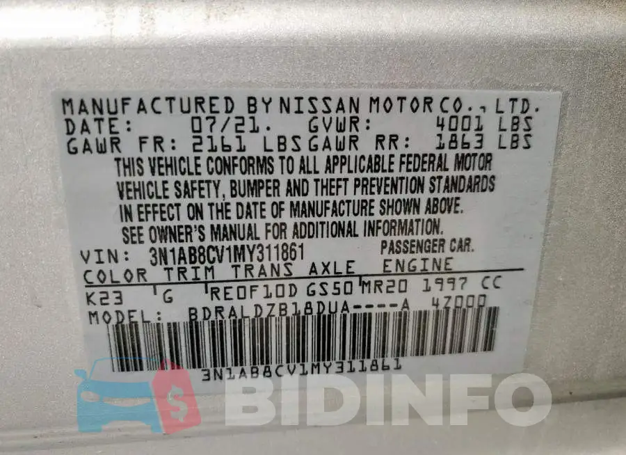 3N1AB8CV1MY311861 Photo# 13