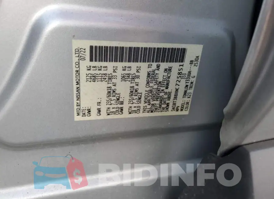 5N1BT3BBXNC725851 Photo# 13