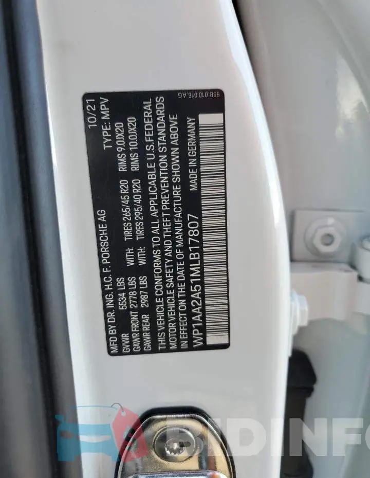 WP1AA2A51MLB17807 Photo# 13