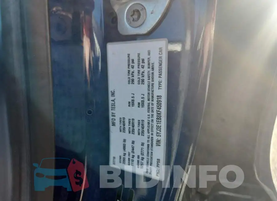 5YJ3E1EB8KF450918 Photo# 12