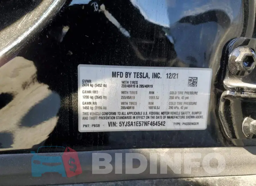 5YJSA1E57NF464542 Photo# 12