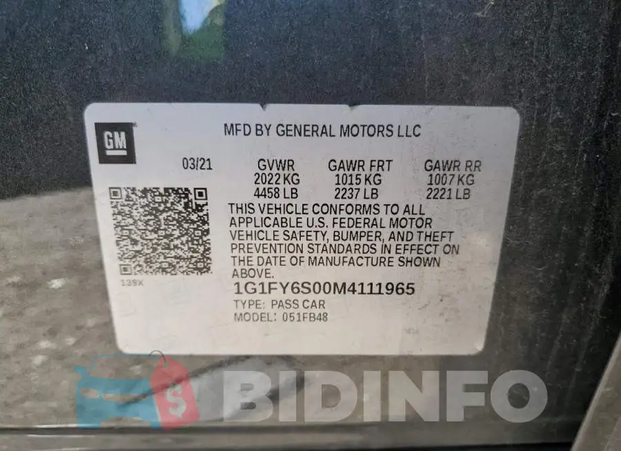 1G1FY6S00M4111965 Photo# 13