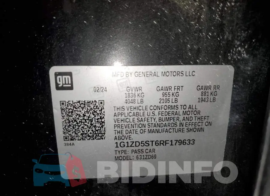 1G1ZD5ST6RF179633 Photo# 12