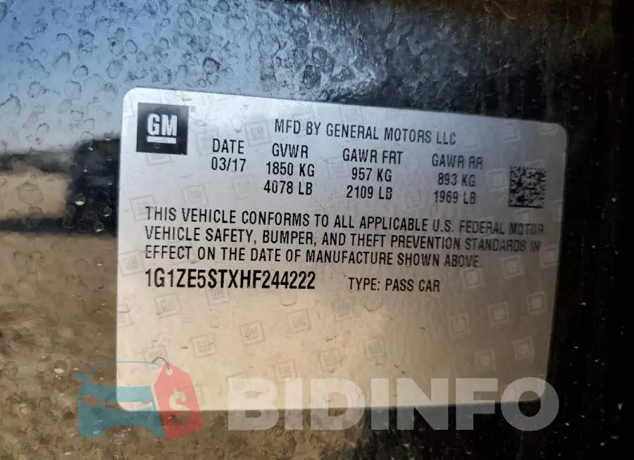 1G1ZE5STXHF244222 Photo# 13