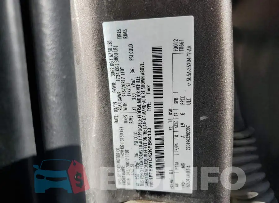 1FTEW1C42KFB64133 Photo# 13