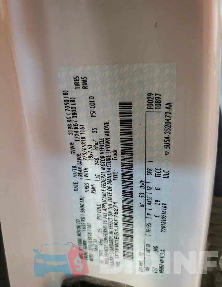 1FTFW1EG1JKF76271 Photo# 12