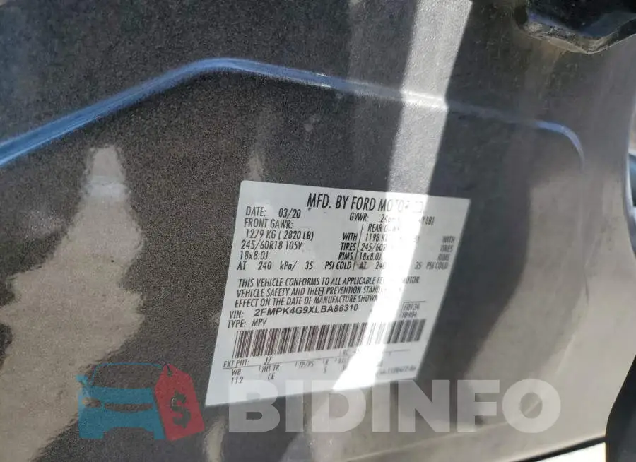 2FMPK4G9XLBA86310 Photo# 13