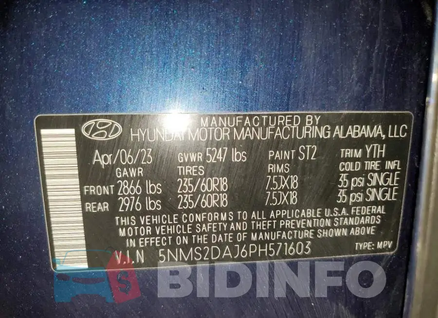 5NMS2DAJ6PH571603 Photo# 13