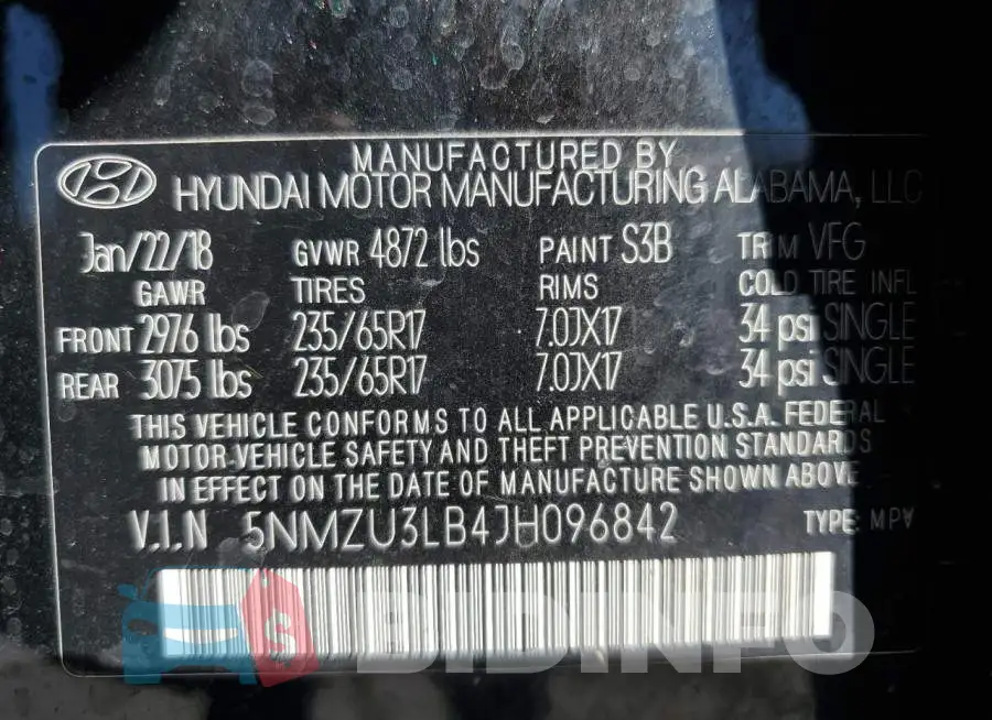 5NMZU3LB4JH096842 Photo# 13