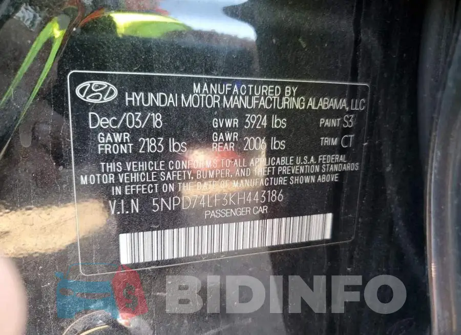 5NPD74LF3KH443186 Photo# 12