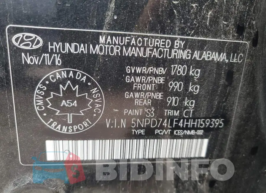 5NPD74LF4HH159395 Photo# 12