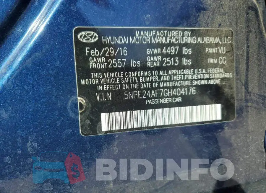 5NPE24AF7GH404176 Photo# 12