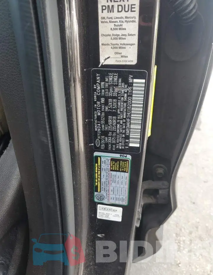 KM8SM4HF1HU182000 Photo# 14