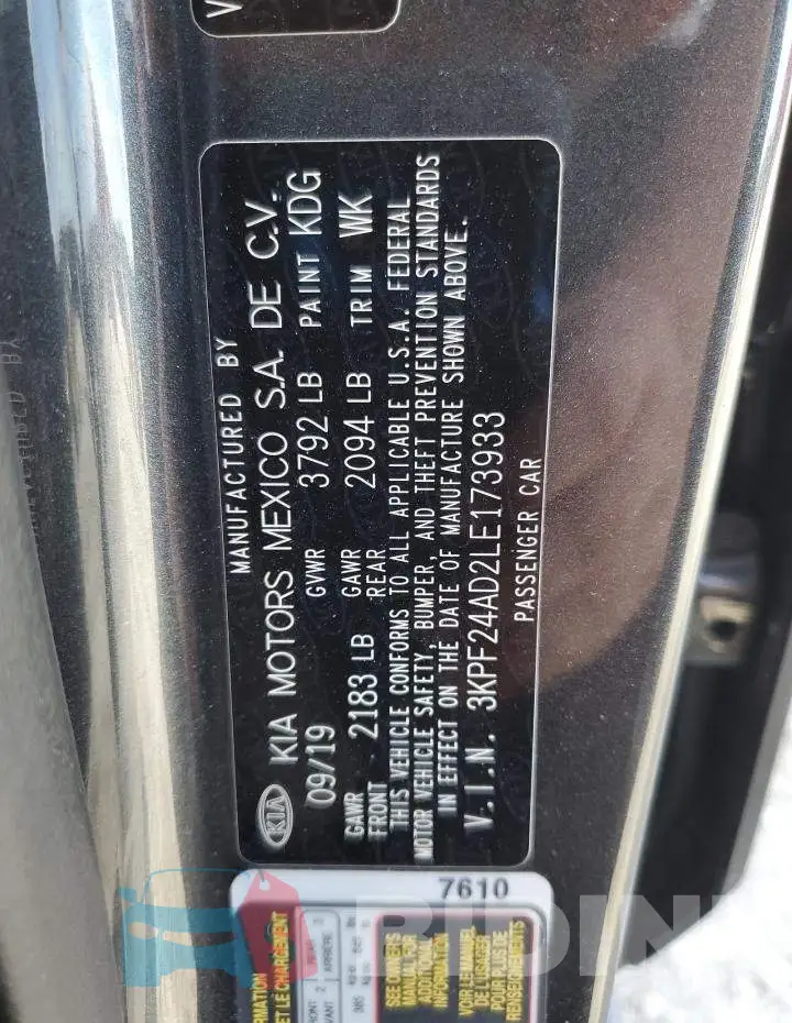 3KPF24AD2LE173933 Photo# 12