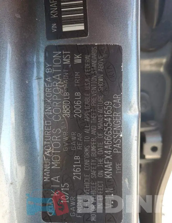 KNAFX4A66G5541659 Photo# 12