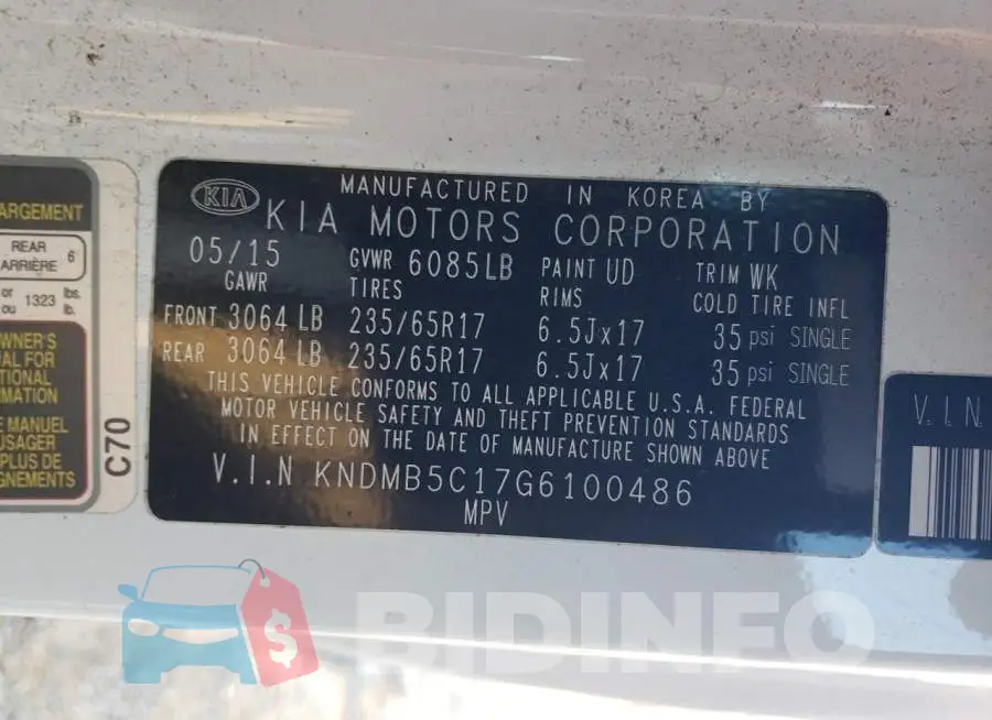 KNDMB5C17G6100486 Photo# 13