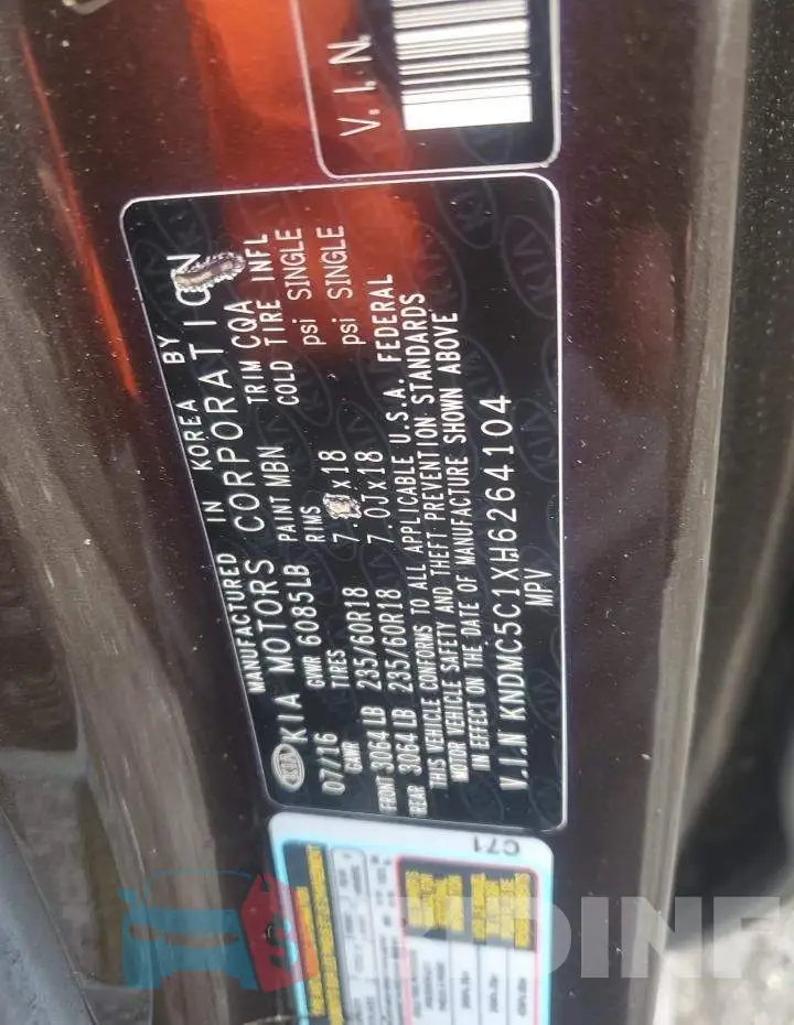 KNDMC5C1XH6264104 Photo# 13
