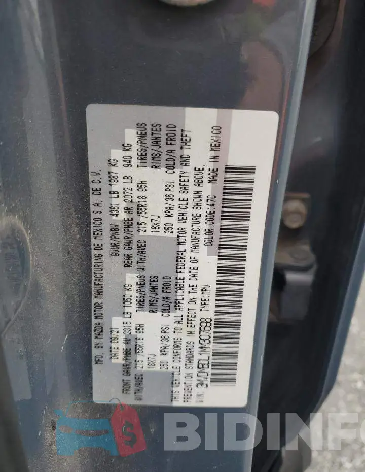 3MVDMBDL1MM307698 Photo# 12