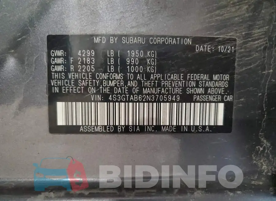 4S3GTAB62N3705949 Photo# 13