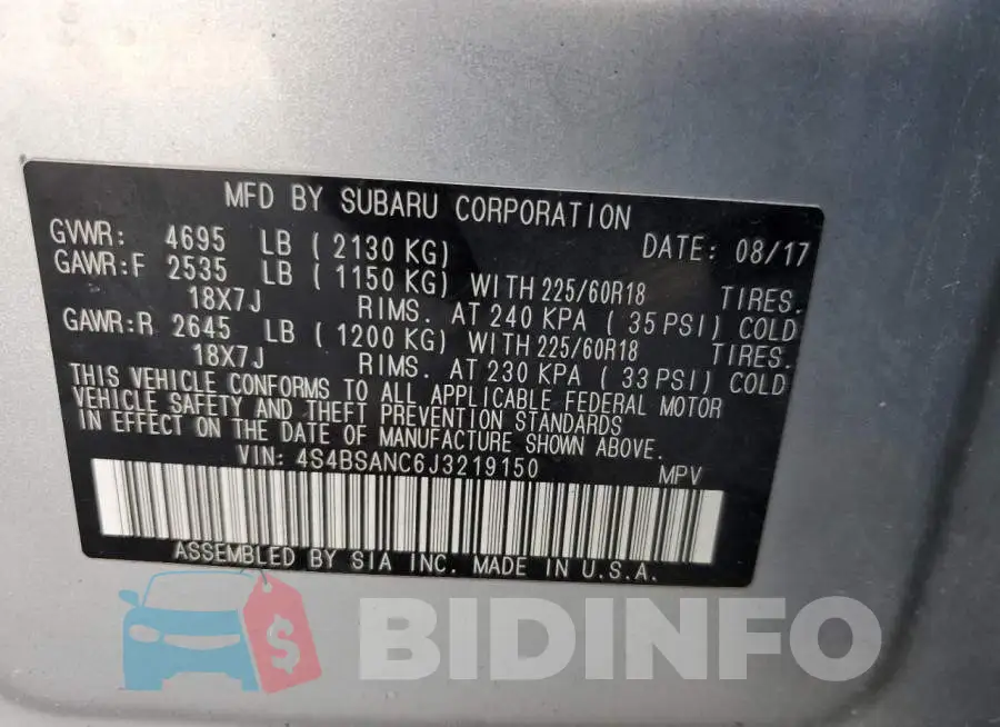 4S4BSANC6J3219150 Photo# 14