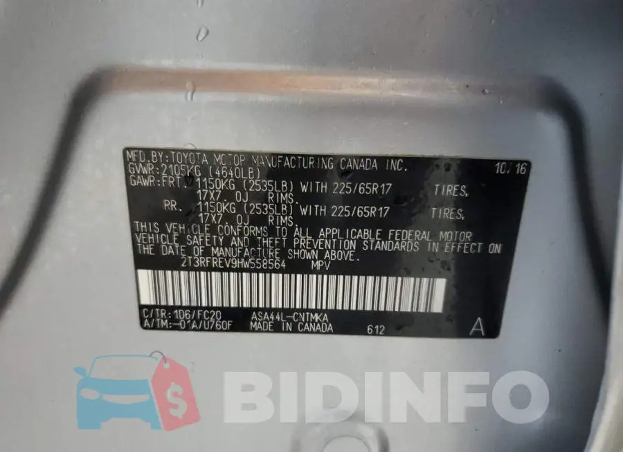 2T3RFREV9HW558564 Photo# 13