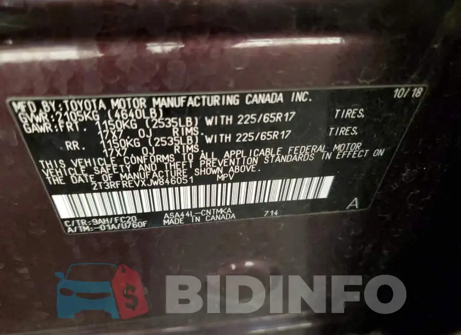 2T3RFREVXJW846051 Photo# 13