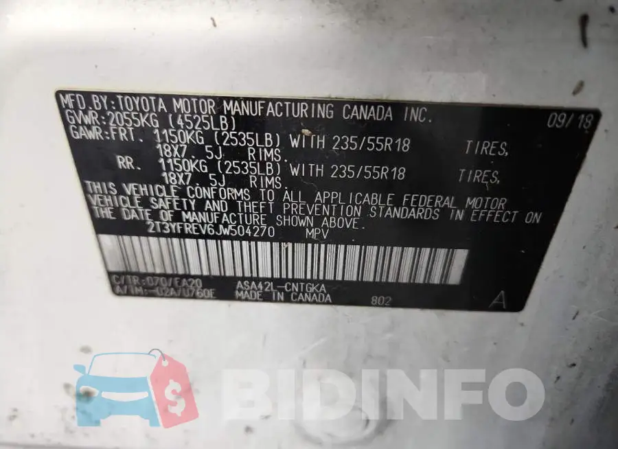 2T3YFREV6JW504270 Photo# 14