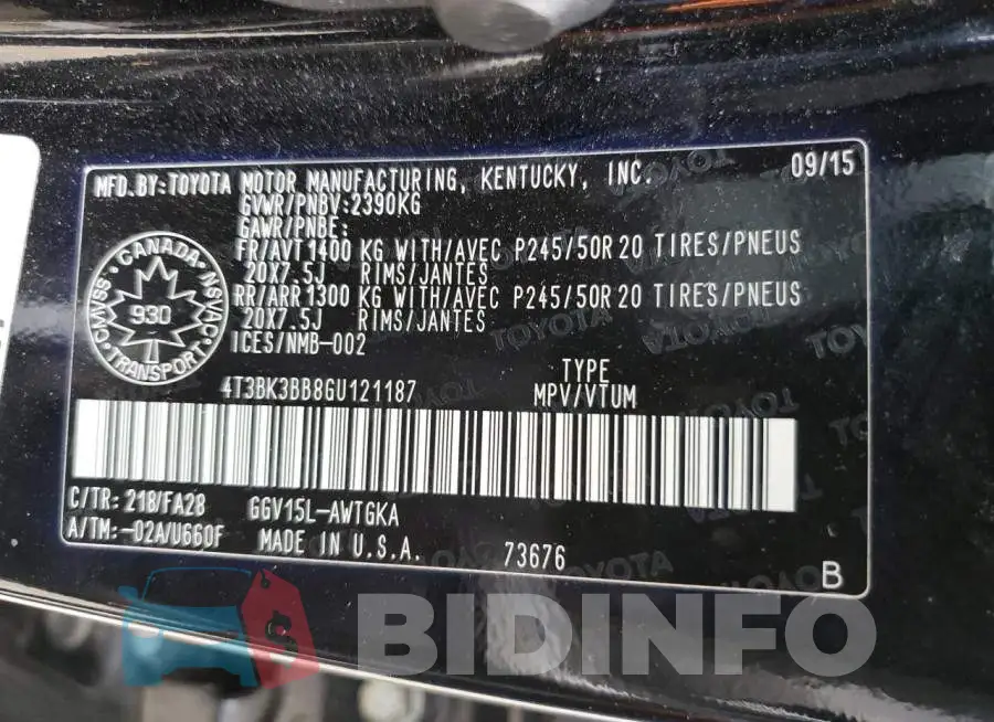 4T3BK3BB8GU121187 Photo# 13
