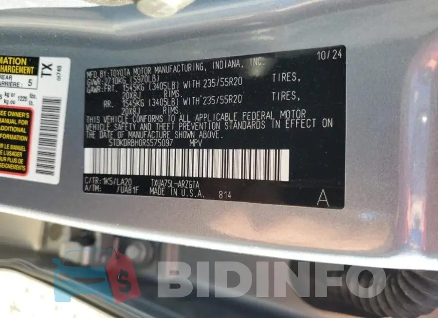 5TDKDRBH0RS575097 Photo# 13