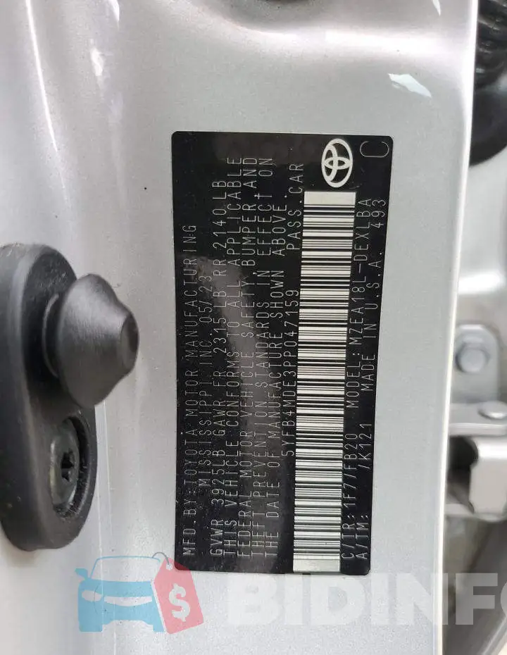 5YFB4MDE3PP047159 Photo# 12