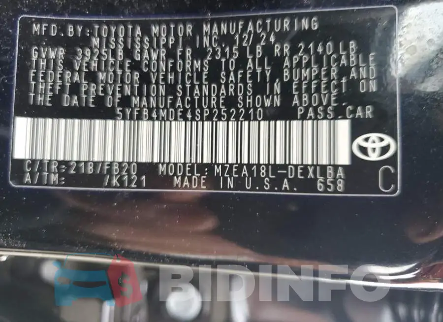 5YFB4MDE4SP252210 Photo# 13