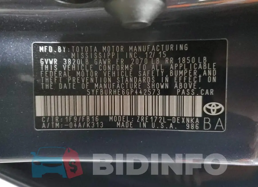 5YFBURHE6GP442573 Photo# 13