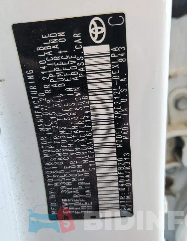 5YFEPRAE6LP144128 Photo# 13