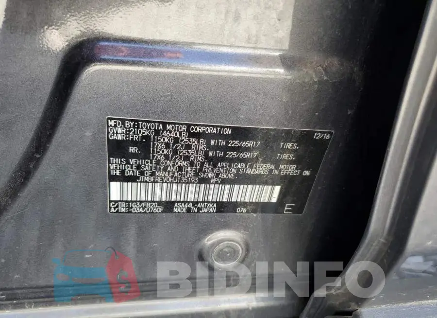 JTMBFREV0HJ135193 Photo# 13