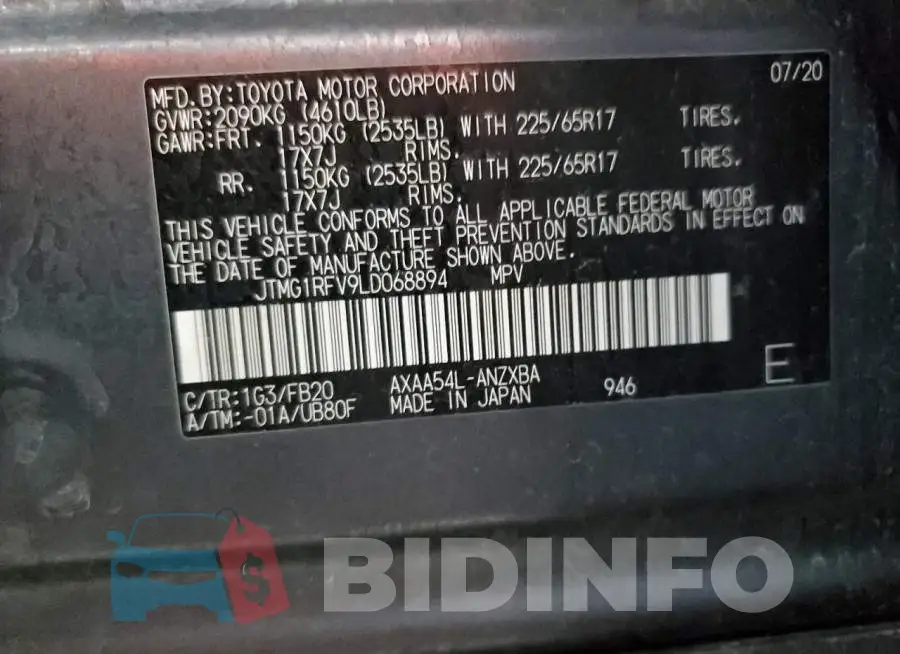 JTMG1RFV9LD068894 Photo# 14