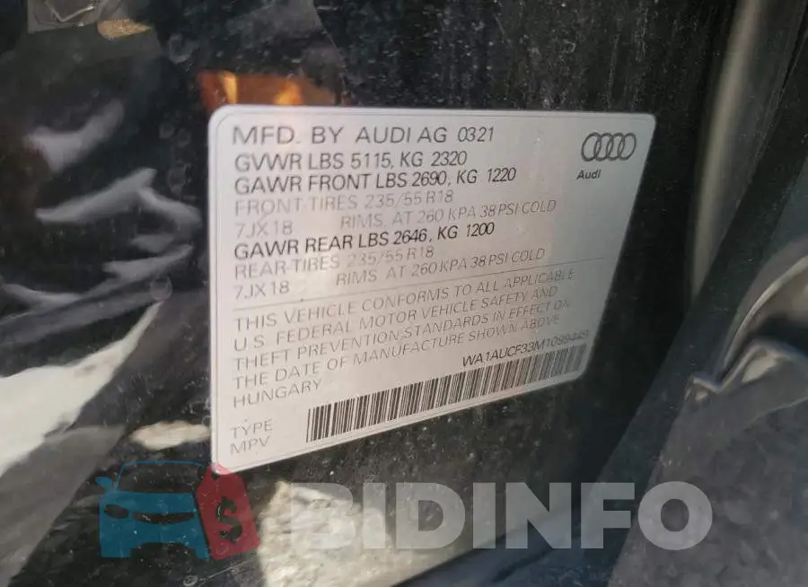 WA1AUCF33M1099449 Photo# 13