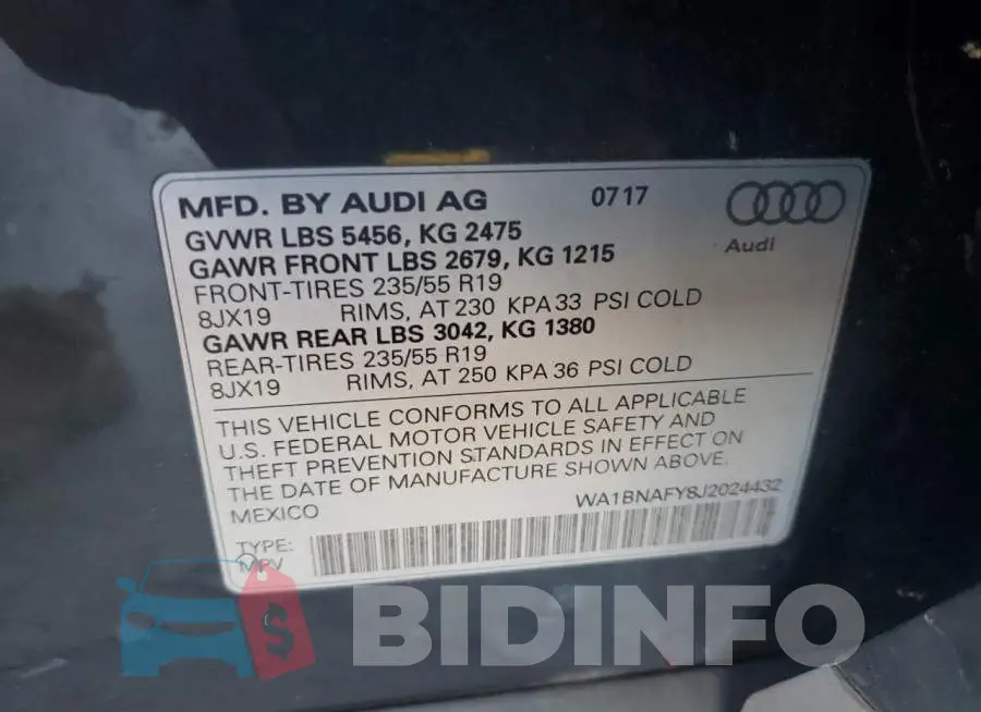 WA1BNAFY8J2024432 Photo# 13