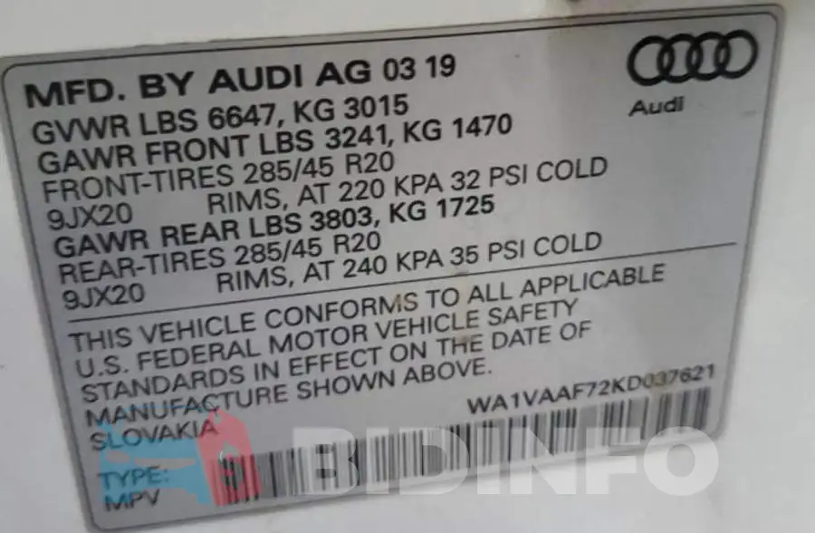 WA1VAAF72KD037621 Photo# 10